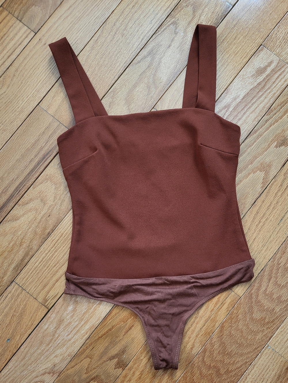 Lulus Symbolize Square Neck Bodysuit - Rust - Picture 3 of 6